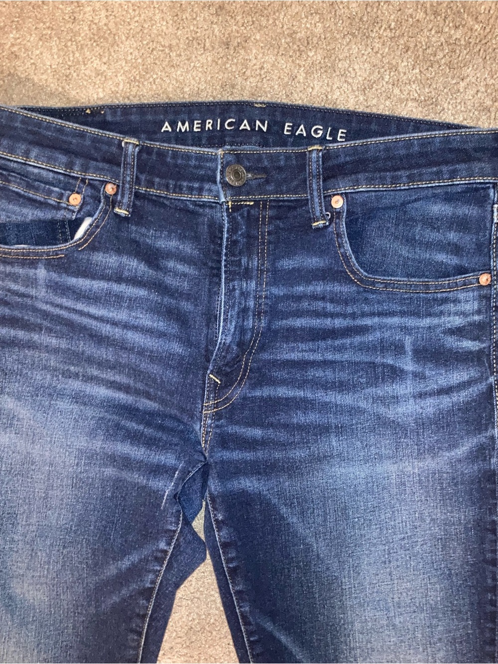 American Eagle Outfitters Men's Dark Blue Slim Jeans